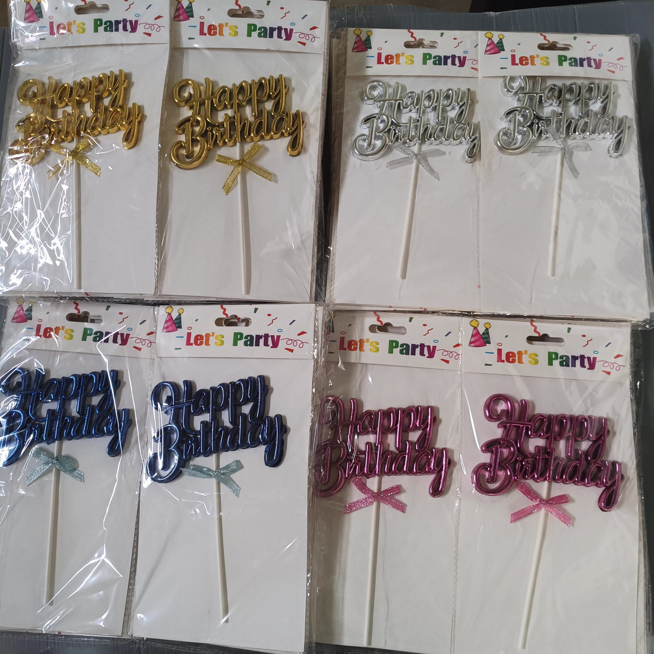 Foil HBD Cake toppers MIX (5 PC) – Paper Fold